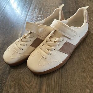 Cream and Brown Sneakers